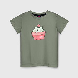Детская футболка Маленький кактус в горшочке