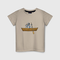 Детская футболка Космонавт в лодке