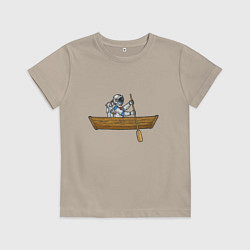 Детская футболка Космонавт в лодке