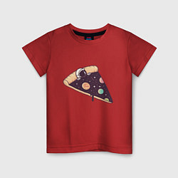 Футболка хлопковая детская Space - Pizza, цвет: красный