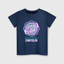 Детская футболка Значок Chrysler в стиле Glitch