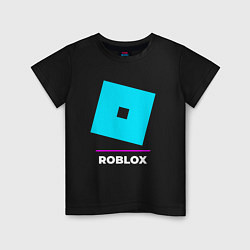 Детская футболка Символ Roblox в неоновых цветах