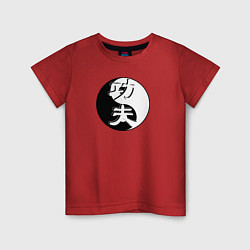 Детская футболка Кунг-фу логотип на фоне знака ИНЬ-ЯНЬ