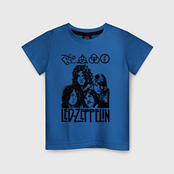 Футболка хлопковая детская Led Zeppelin Black, цвет: синий