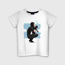 Детская футболка Cyberpunk 2077 Девушка киборг