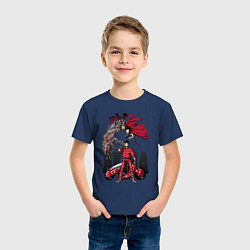 Футболка хлопковая детская Akira anime, цвет: тёмно-синий — фото 2
