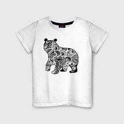 Детская футболка Орнаментальный русский медведь