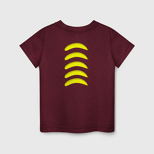 Детская футболка Пять бананов / Меланж-бордовый – фото 2