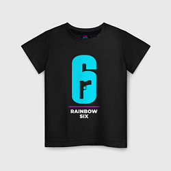 Детская футболка Символ Rainbow Six в неоновых цветах