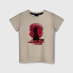Детская футболка Самурай и красная луна