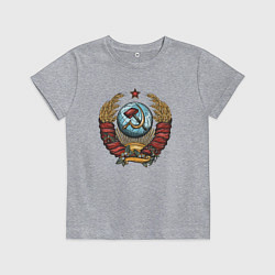 Футболка хлопковая детская Серп и молот СССР, цвет: меланж