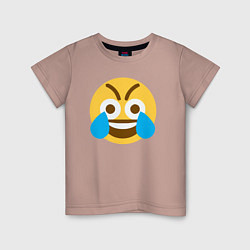 Детская футболка Сумасшедший смеющийся эмодзи-смайл