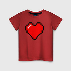 Детская футболка Пиксельное сердце-здоровье - Красный