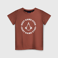 Детская футболка Символ Assassins Creed и круглая надпись best game