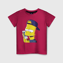 Детская футболка Барт Симпсон разговаривает по мобиле