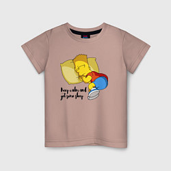 Детская футболка Успокойся и немного поспи - Барт Симпсон
