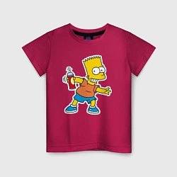 Детская футболка Барт Симпсон с баплончиком для граффити