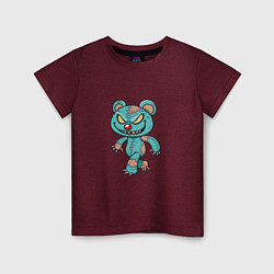 Футболка хлопковая детская Медведь вуду, цвет: меланж-бордовый