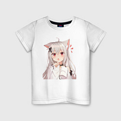 Детская футболка Неко кошка-девочка