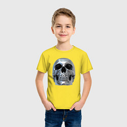 Футболка хлопковая детская Серебряный череп, цвет: желтый — фото 2