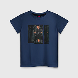 Детская футболка Оранжевая луна и медведь шаман