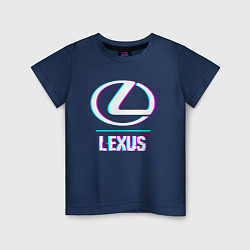 Детская футболка Значок Lexus в стиле glitch