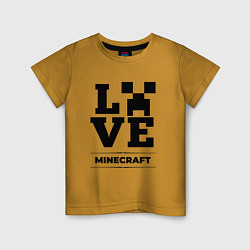 Футболка хлопковая детская Minecraft love classic, цвет: горчичный