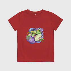 Футболка хлопковая детская Сумасшедшая вселенная абстракт, цвет: красный