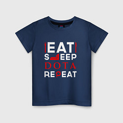 Детская футболка Надпись eat sleep Dota repeat