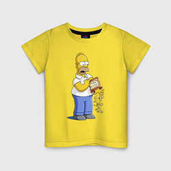 Детская футболка Гомер Симпсон рассыпал свиные шкварки