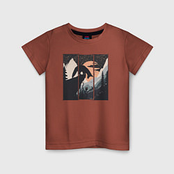 Детская футболка Оранжевая луна и лисёнок