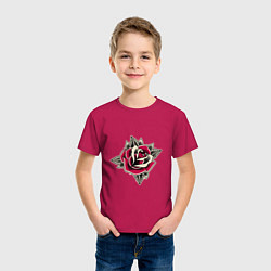 Футболка хлопковая детская Бутон розы, цвет: маджента — фото 2
