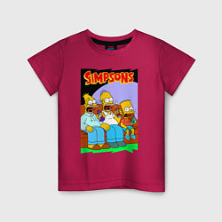 Детская футболка Симпсоны мужики пялятся в ящик