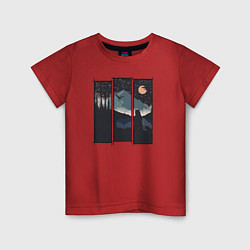 Детская футболка Оранжевая луна и Сибирь