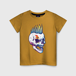 Детская футболка Череп-панк с ирокезом