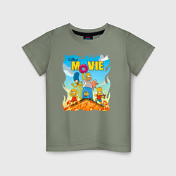 Детская футболка The Simpsons movie - семейка прячется от пожара на