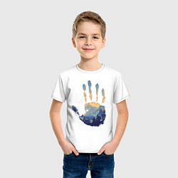 Футболка хлопковая детская Отпечаток ладони Кратоса, цвет: белый — фото 2