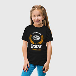 Футболка хлопковая детская Лого PSV и надпись legendary football club, цвет: черный — фото 2
