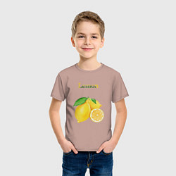 Футболка хлопковая детская Lemon лимон, цвет: пыльно-розовый — фото 2