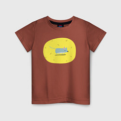 Детская футболка Серая мышка сидит на сыре