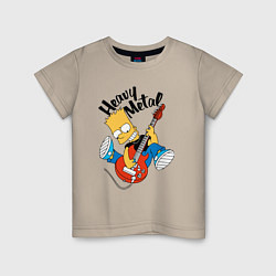 Детская футболка Барт Симпсон - гитарист - heavy metal