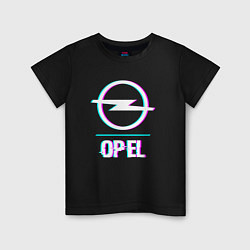 Детская футболка Значок Opel в стиле glitch