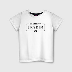 Детская футболка Skyrim gaming champion: рамка с лого и джойстиком