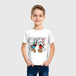 Футболка хлопковая детская Cuphead - Mugman, цвет: белый — фото 2