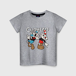 Футболка хлопковая детская Cuphead - Mugman, цвет: меланж