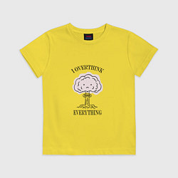 Футболка хлопковая детская I Overthink Everything, цвет: желтый