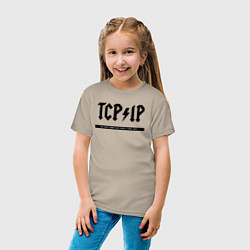 Футболка хлопковая детская TCPIP Connecting people since 1972, цвет: миндальный — фото 2