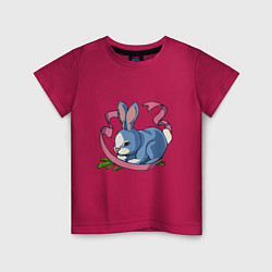 Детская футболка Заяц и розовая лента