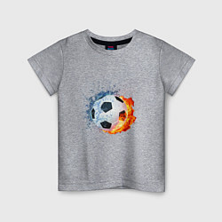 Футболка хлопковая детская Футбол - противостояние стихий, цвет: меланж
