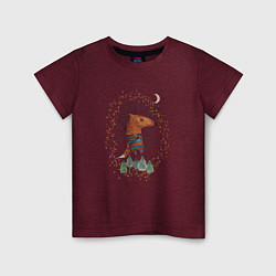Детская футболка Лис в ночном лесу